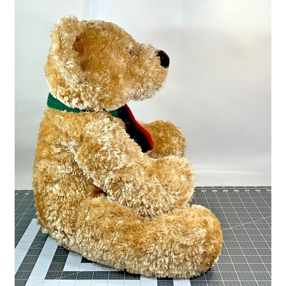 Vtg 2003 JCPenney Holiday Collection Golden Teddy Bear Plush Large 22" w BOW - Picture 12 of 16